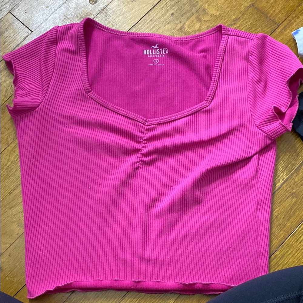 Hollister Pink Ribbed Women's Top